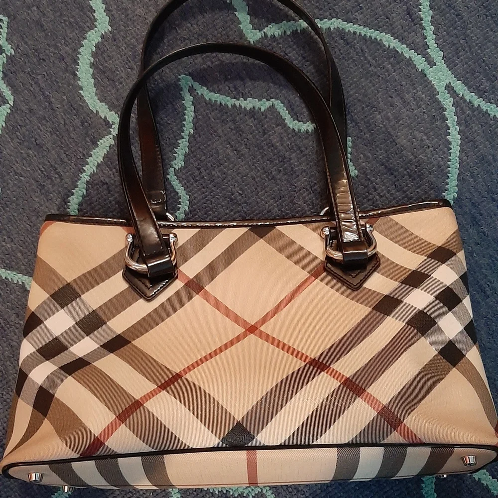 Burberry Vintage Y2K Women's Nova Check Pattern Satchel Bag Purse, Dust … - Picture 3 of 14